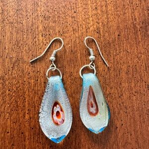 Handmade aqua colored earrings